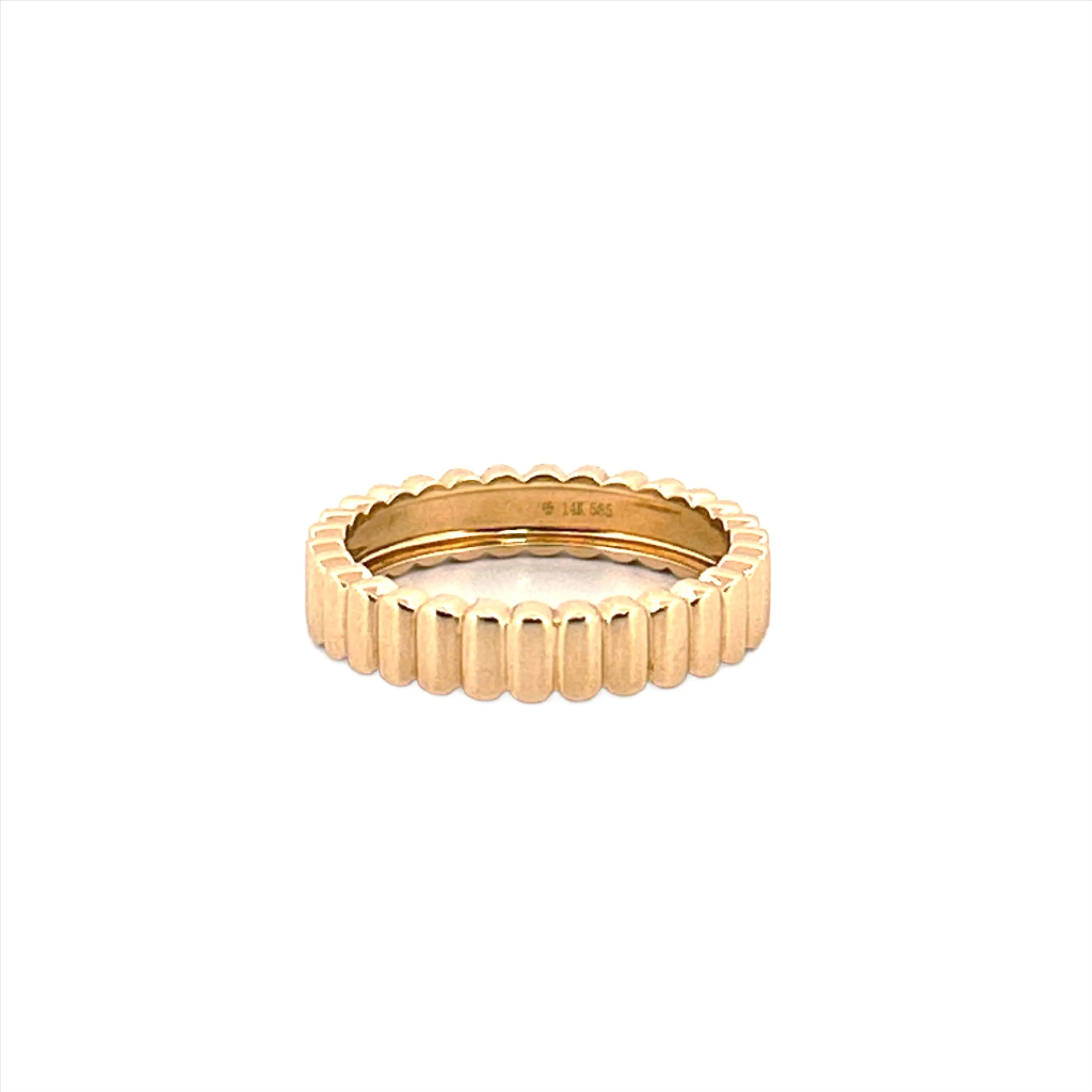 14K Gold Striped Band