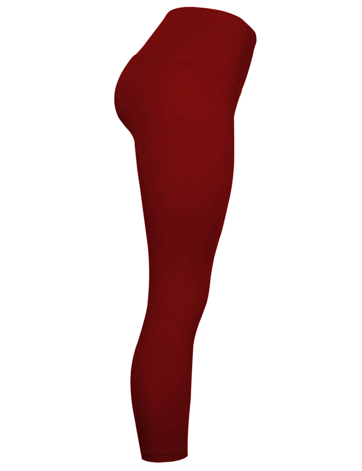 22" High Waist Crop Tight Capris cherryred