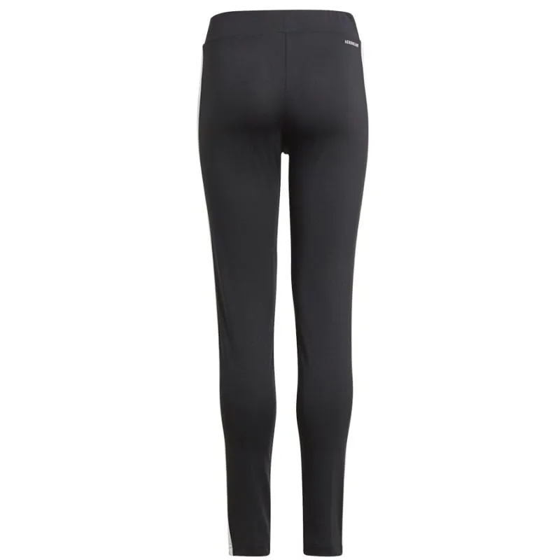 Adidas Junior D2M 3 Stripes Tight Leggings - Black