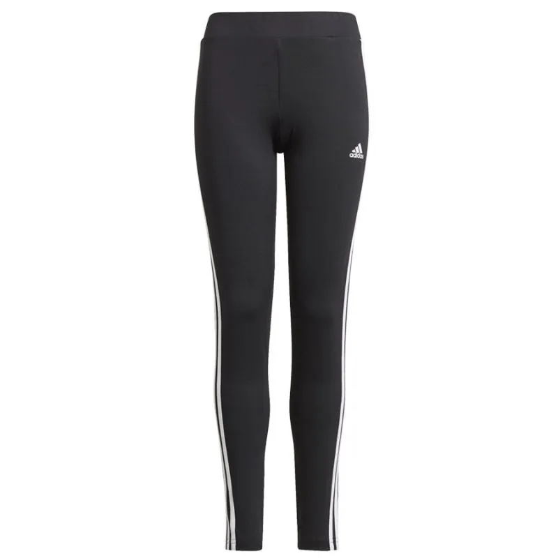 Adidas Junior D2M 3 Stripes Tight Leggings - Black