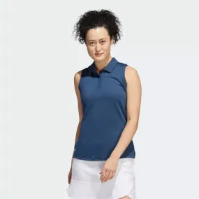 Adidas Ladies Sleeveless Polo Shirt Navy