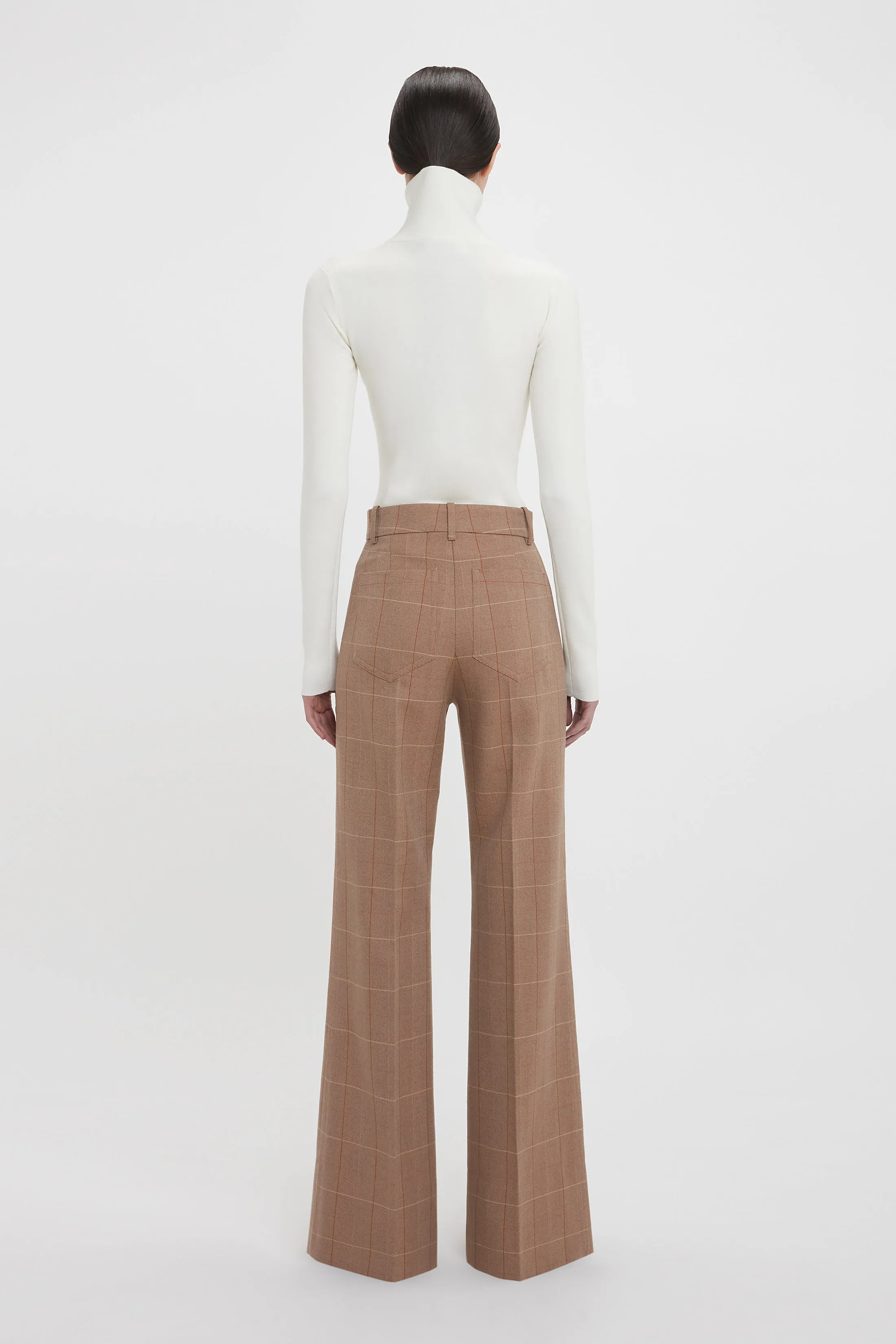 Alina Tailored Trouser In Camel-Multi Check