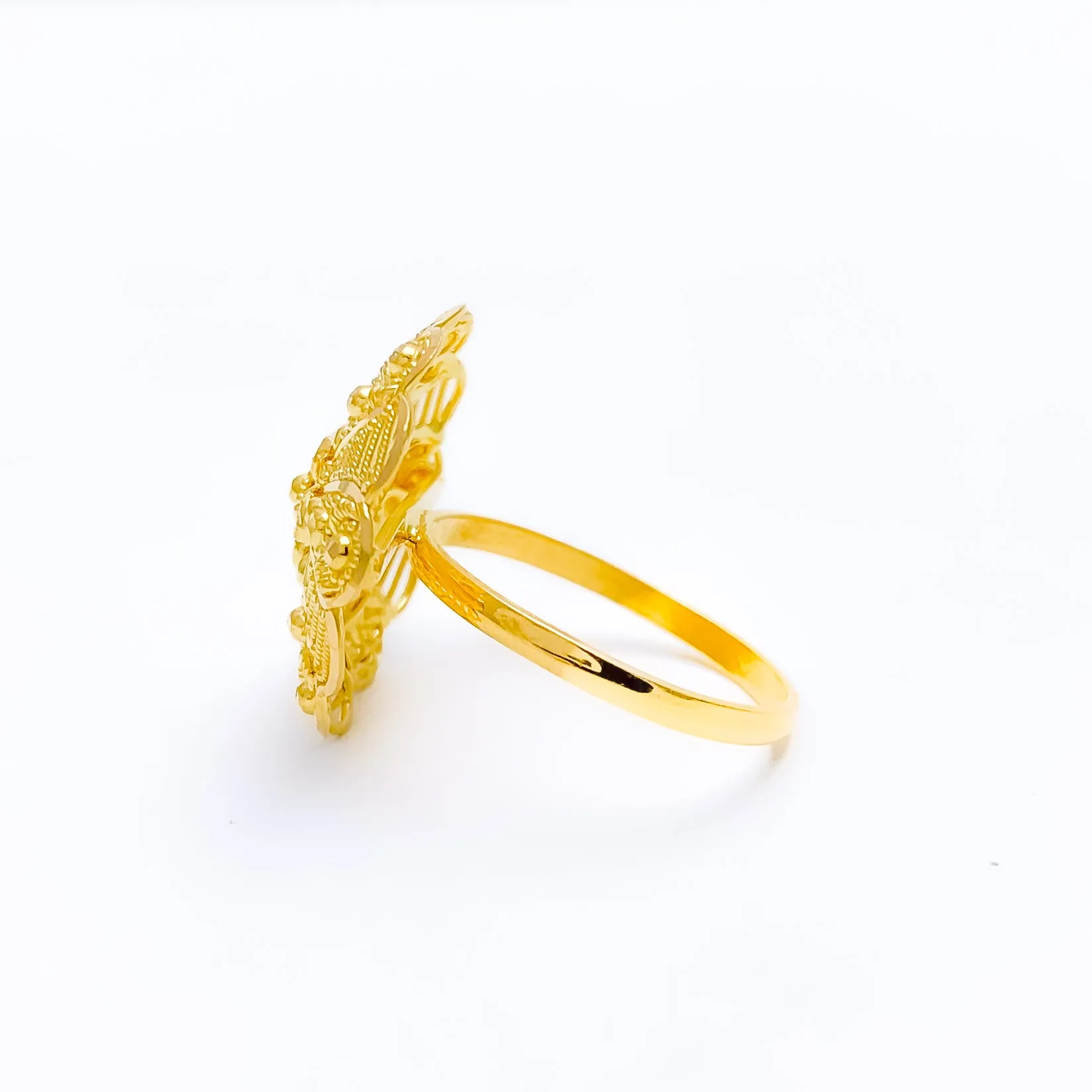 Alternating Striped Flower Ring