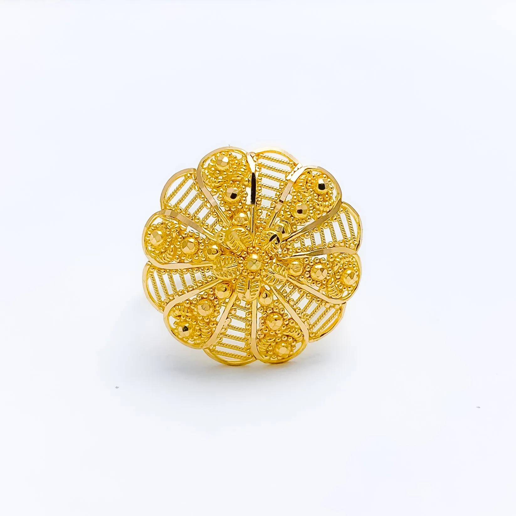 Alternating Striped Flower Ring