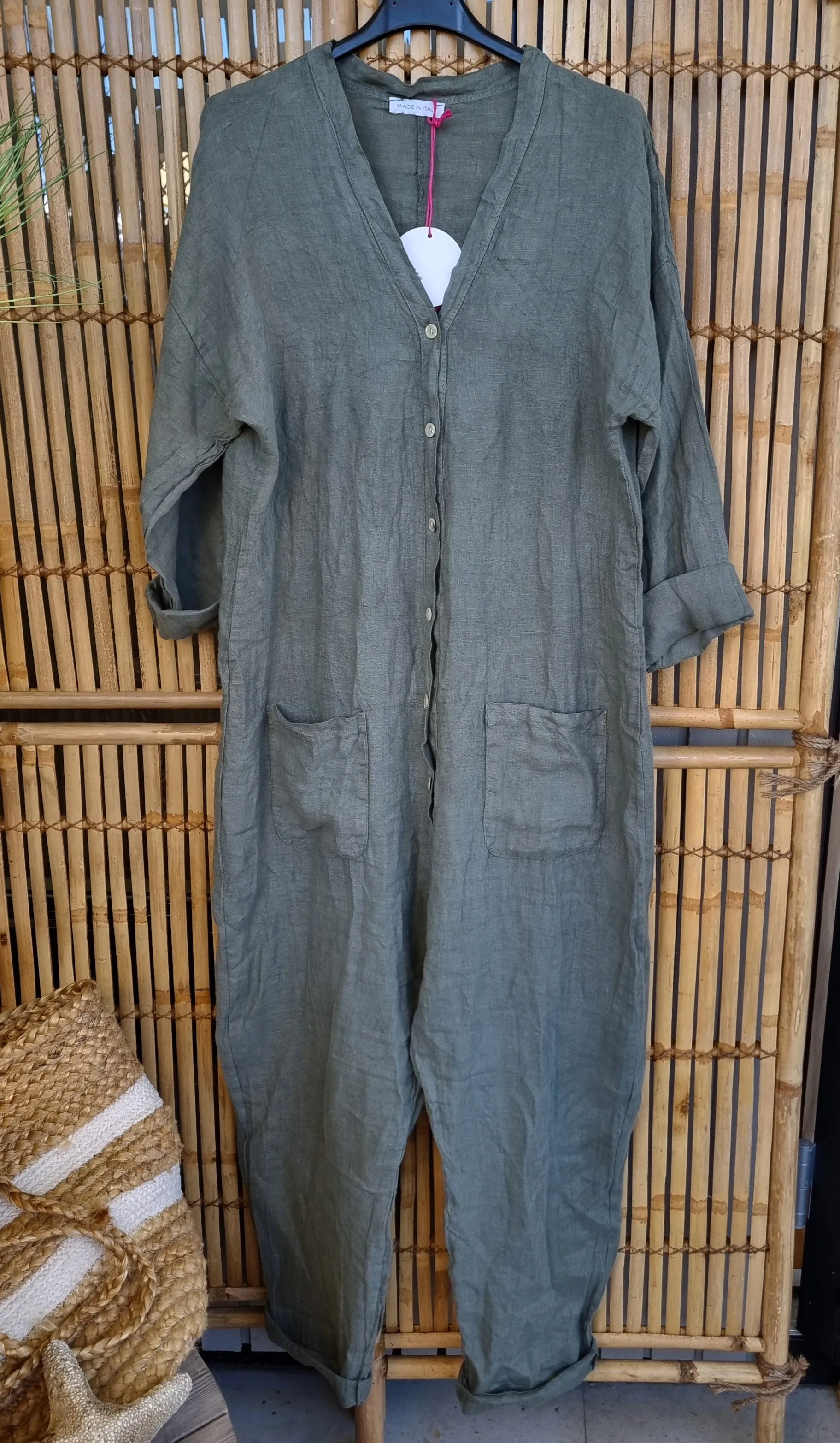 Alwa Linen Jumpsuit Kaki