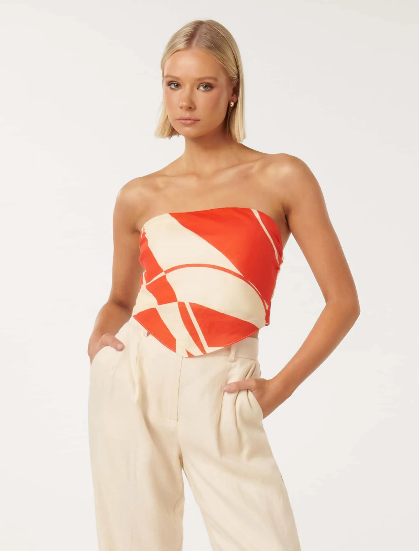 Amari Linen Bandeau Top