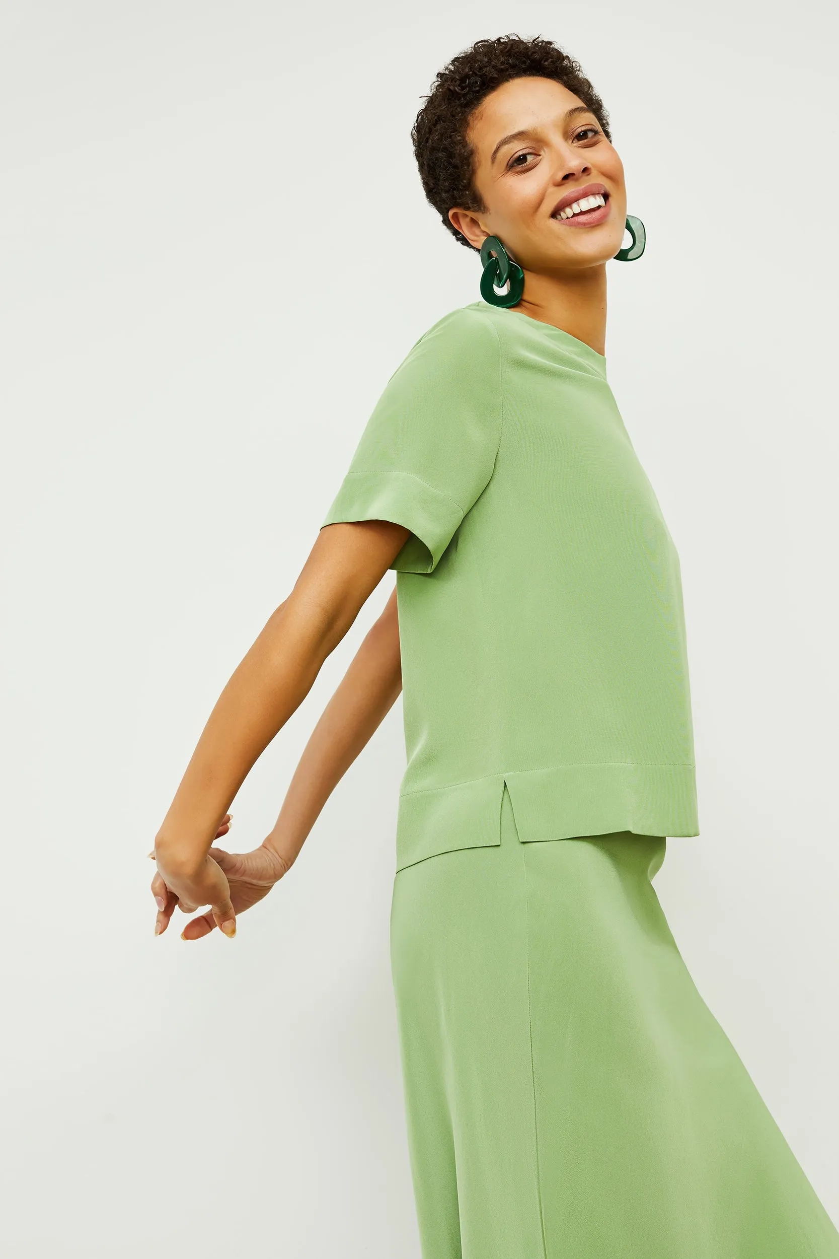 Annika Tee - Washable Silk :: Cactus