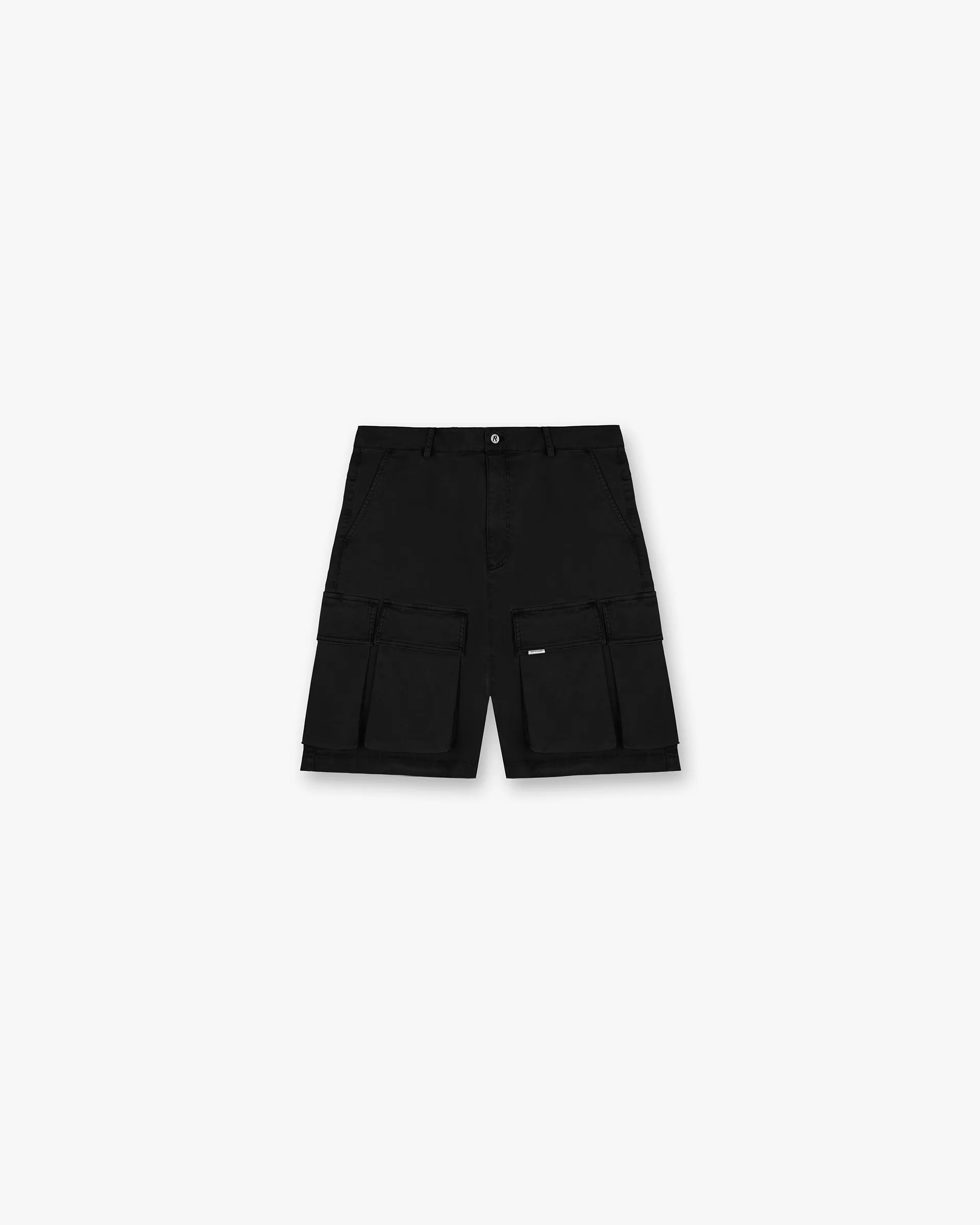 Baggy Cotton Cargo Short - Black