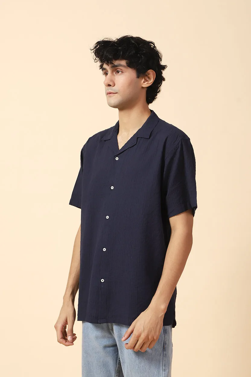 BAGGY FIT RESORT COLLAR SEERSUCKER SHIRT