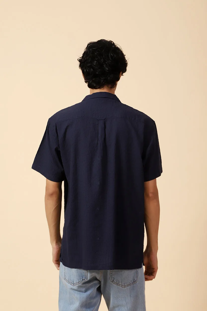 BAGGY FIT RESORT COLLAR SEERSUCKER SHIRT