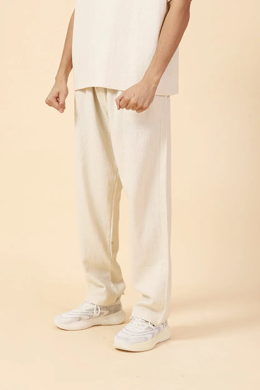 BAGGY FIT TEXTURED EASY PANTS