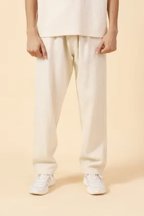 BAGGY FIT TEXTURED EASY PANTS