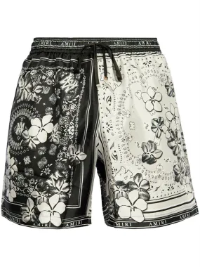 BANDANA FLORAL SILK SHORTS