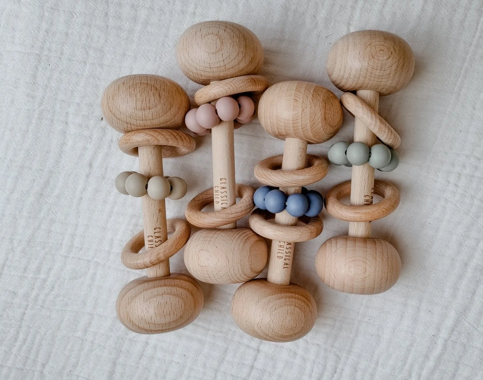 Beech & Silicone Rattle Linen