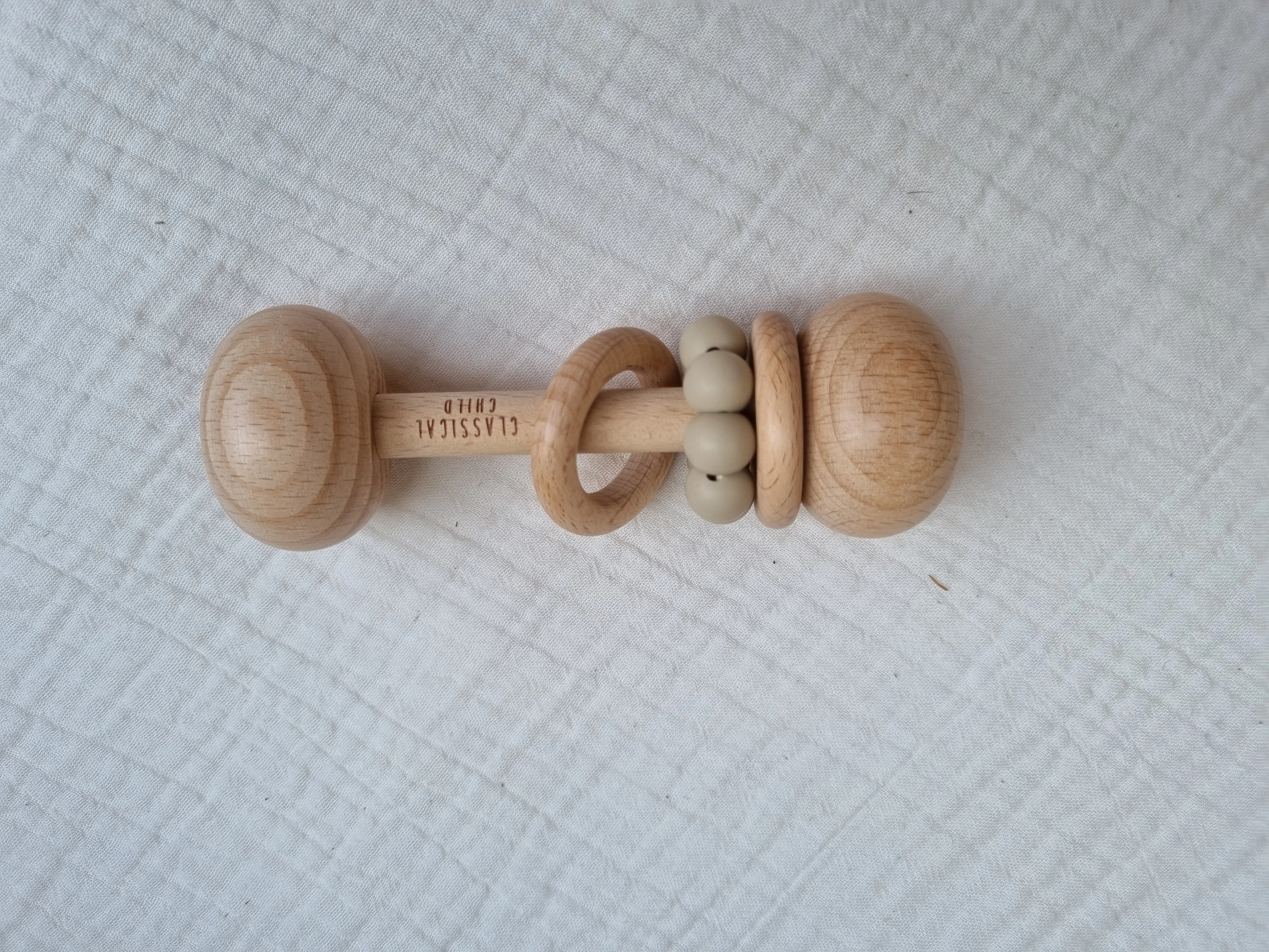 Beech & Silicone Rattle Linen