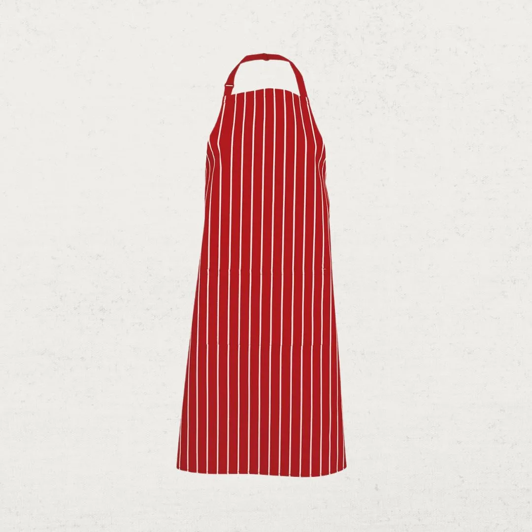 Bib Striped Apron with Pocket