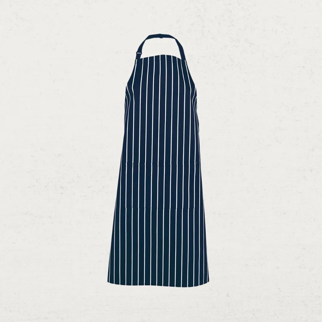 Bib Striped Apron with Pocket