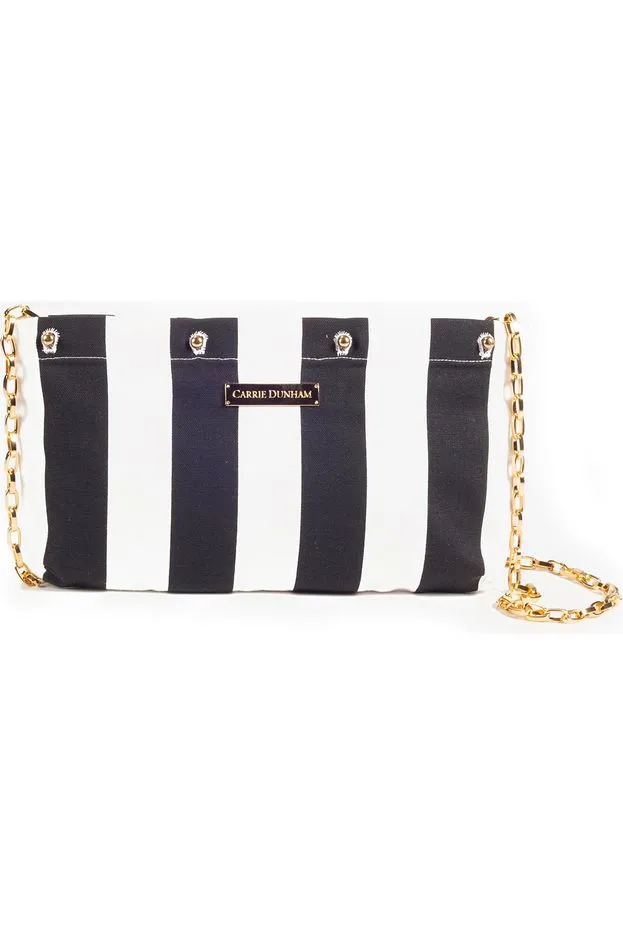 Black & White Striped Clutch Cover