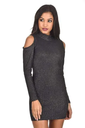 Black Cold Shoulder Bodycon Dress