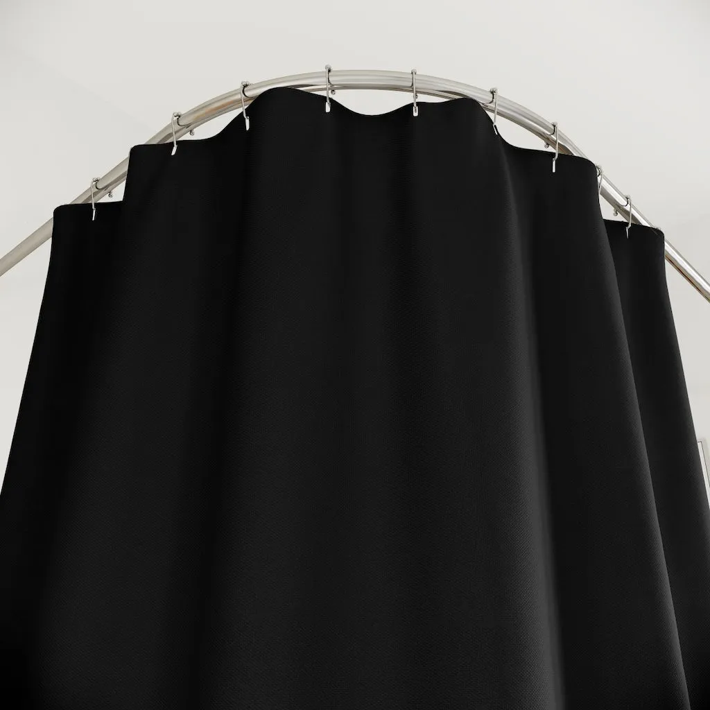 Black Polyester Shower Curtain