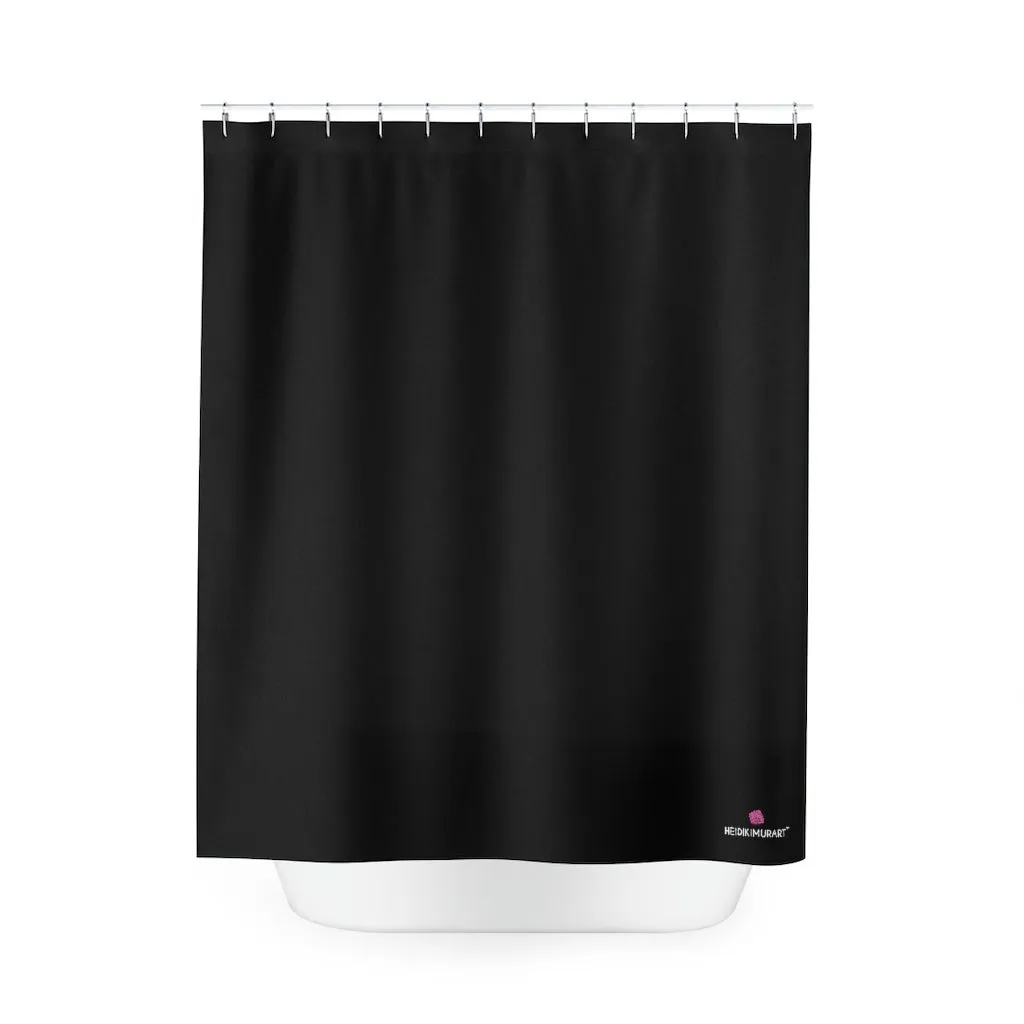 Black Polyester Shower Curtain