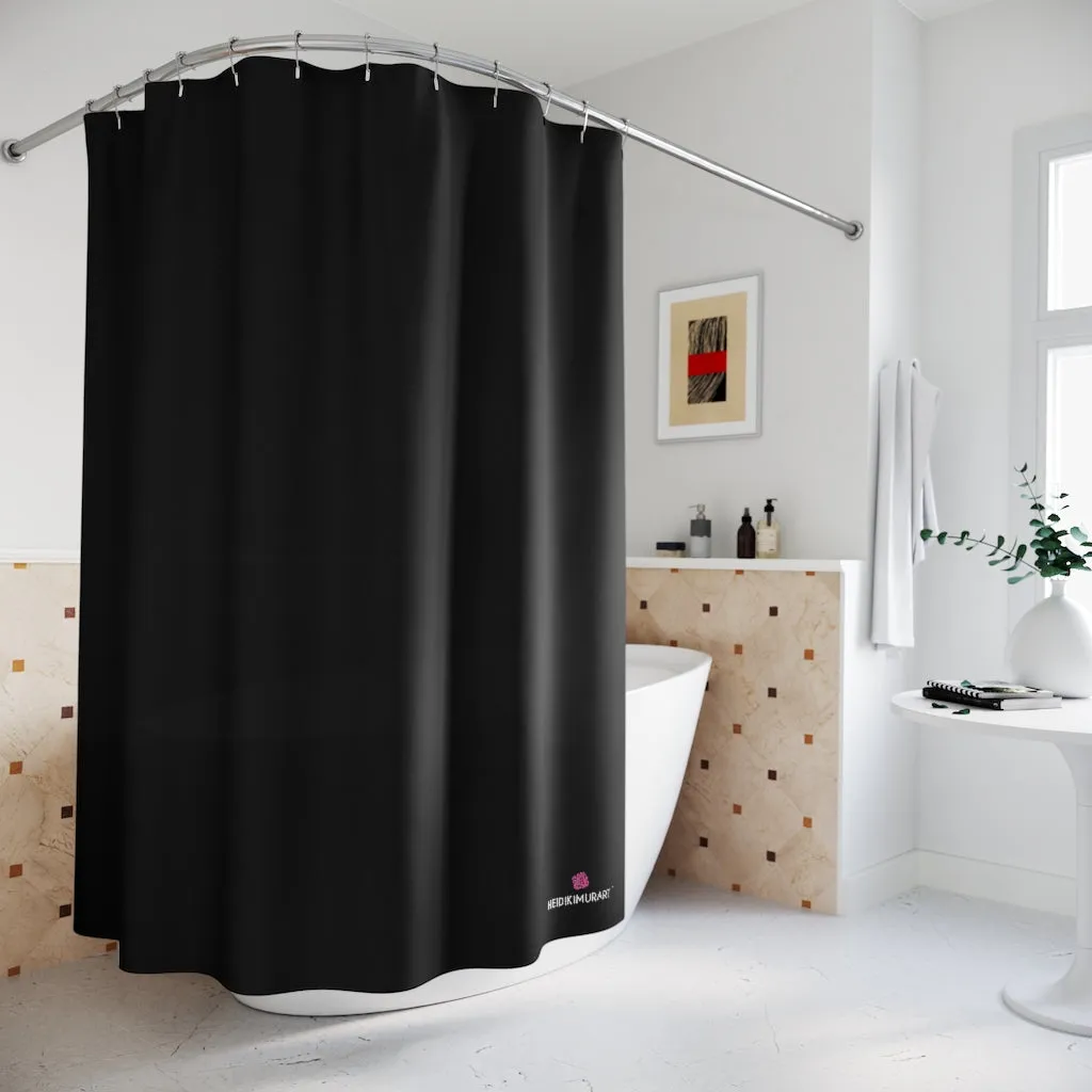 Black Polyester Shower Curtain