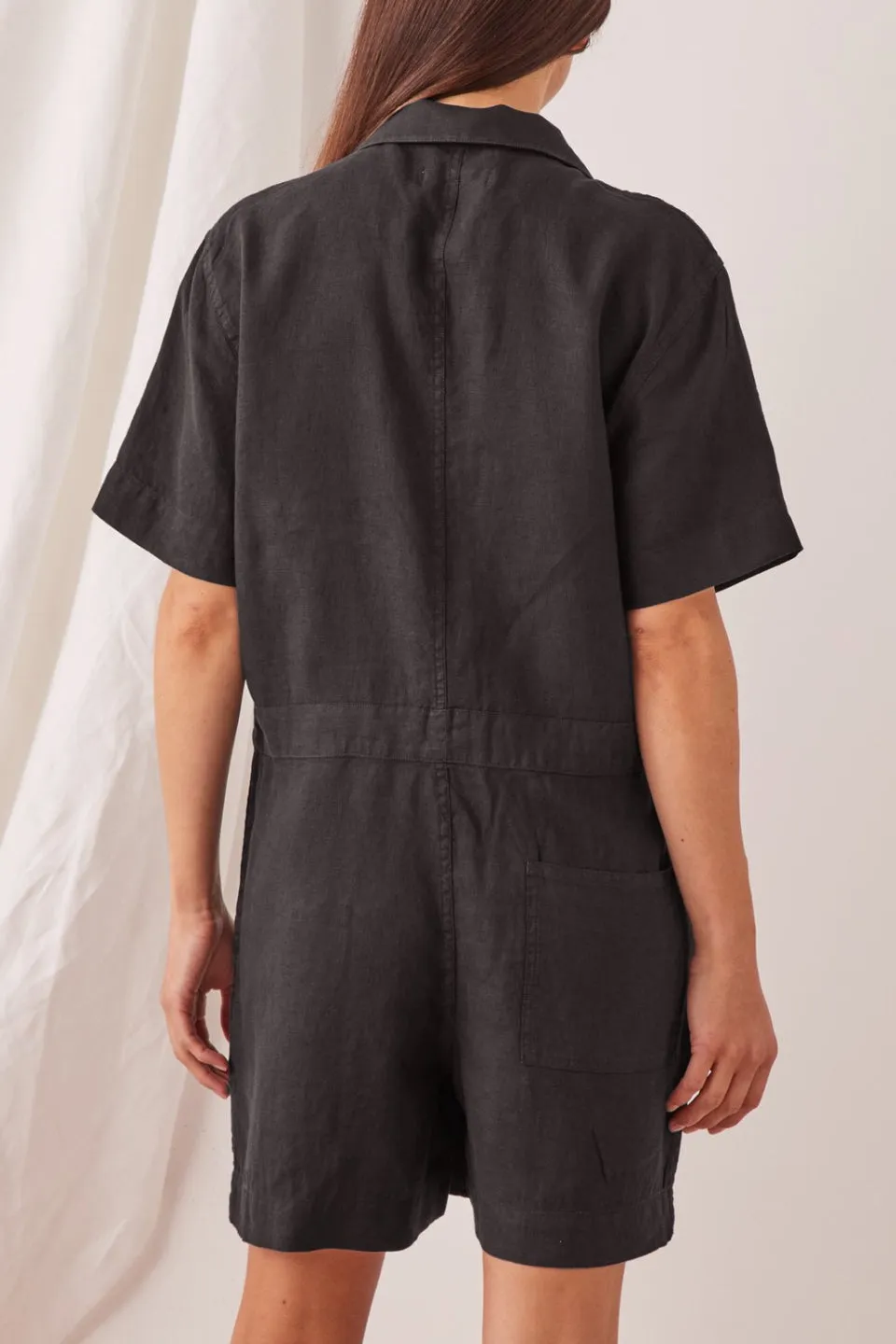 Blair Linen Black Playsuit