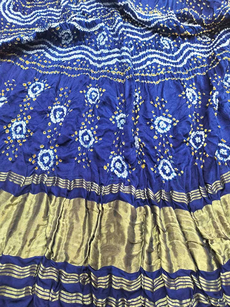 Blue Bandhani Gajji Silk Dupatta