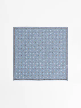 Blue Silk Flower Pocket Square