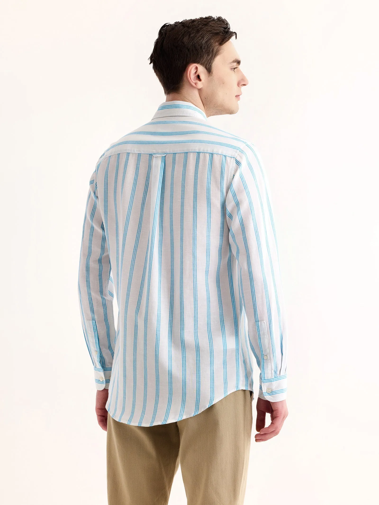 Blue Striped Linen Shirt