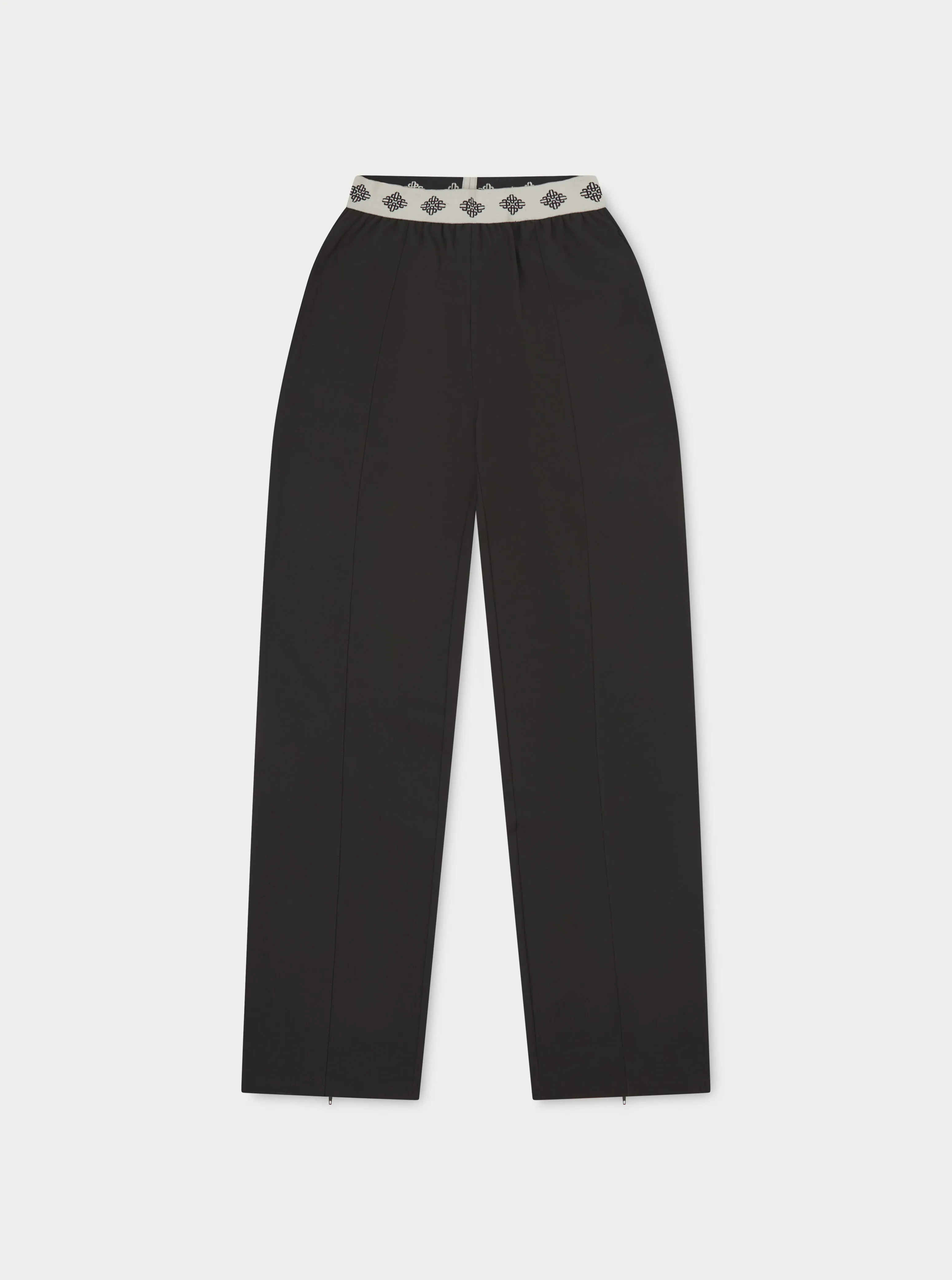 BRANDED WAISTBAND TAILORED PANT - BLACK