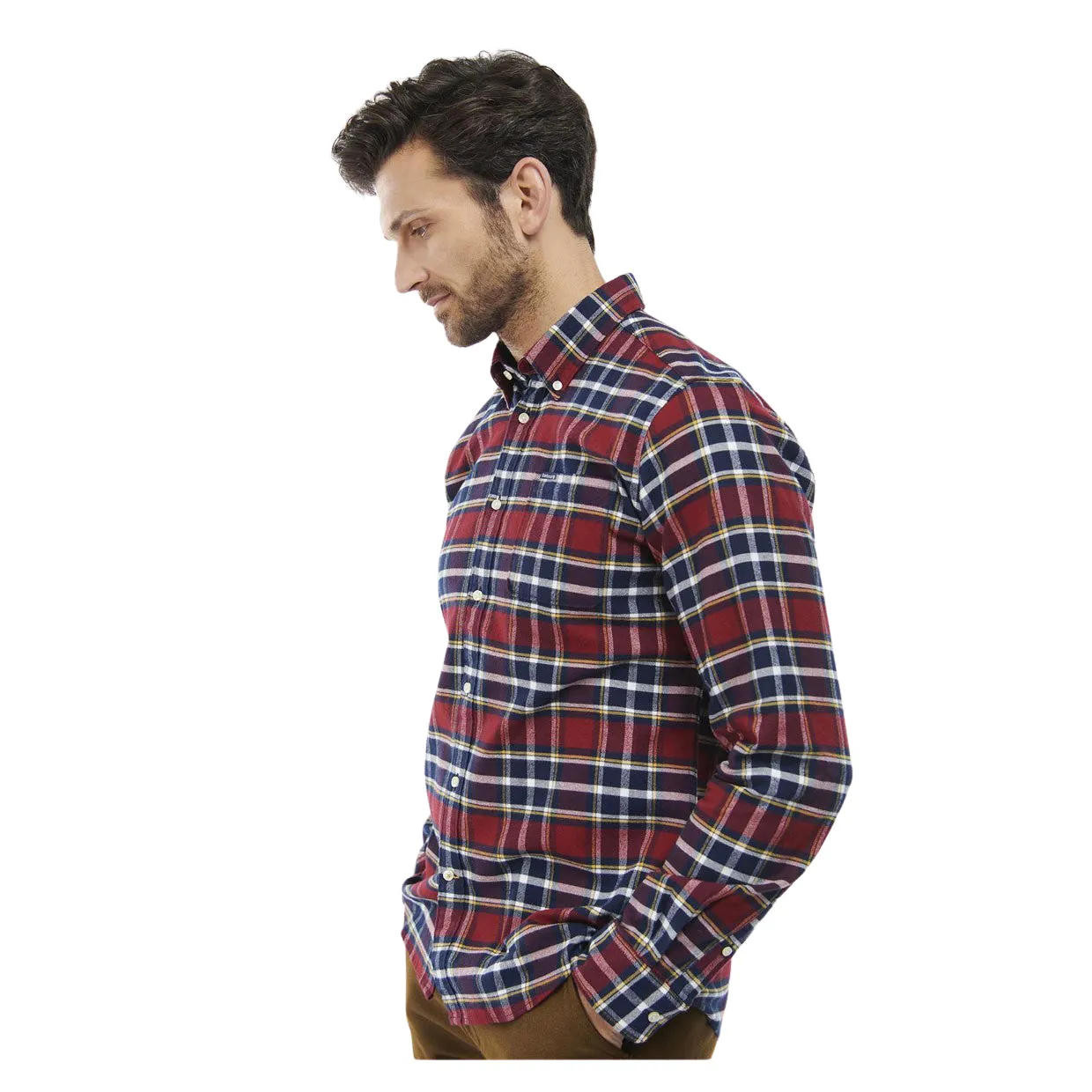 Camicia Uomo Barbour Betsom Tailored Rosso Multicolor