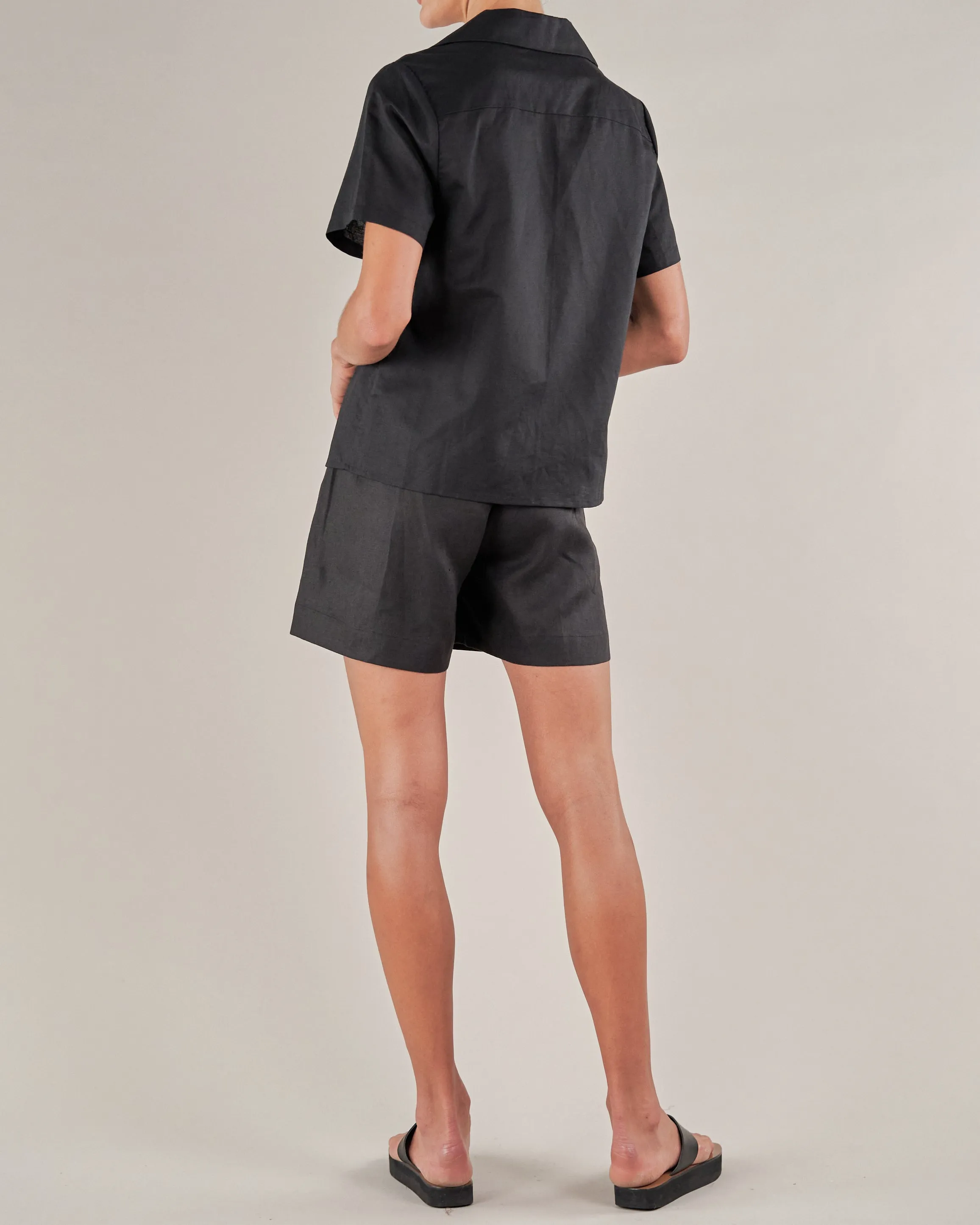 Cancun Linen Short - Black