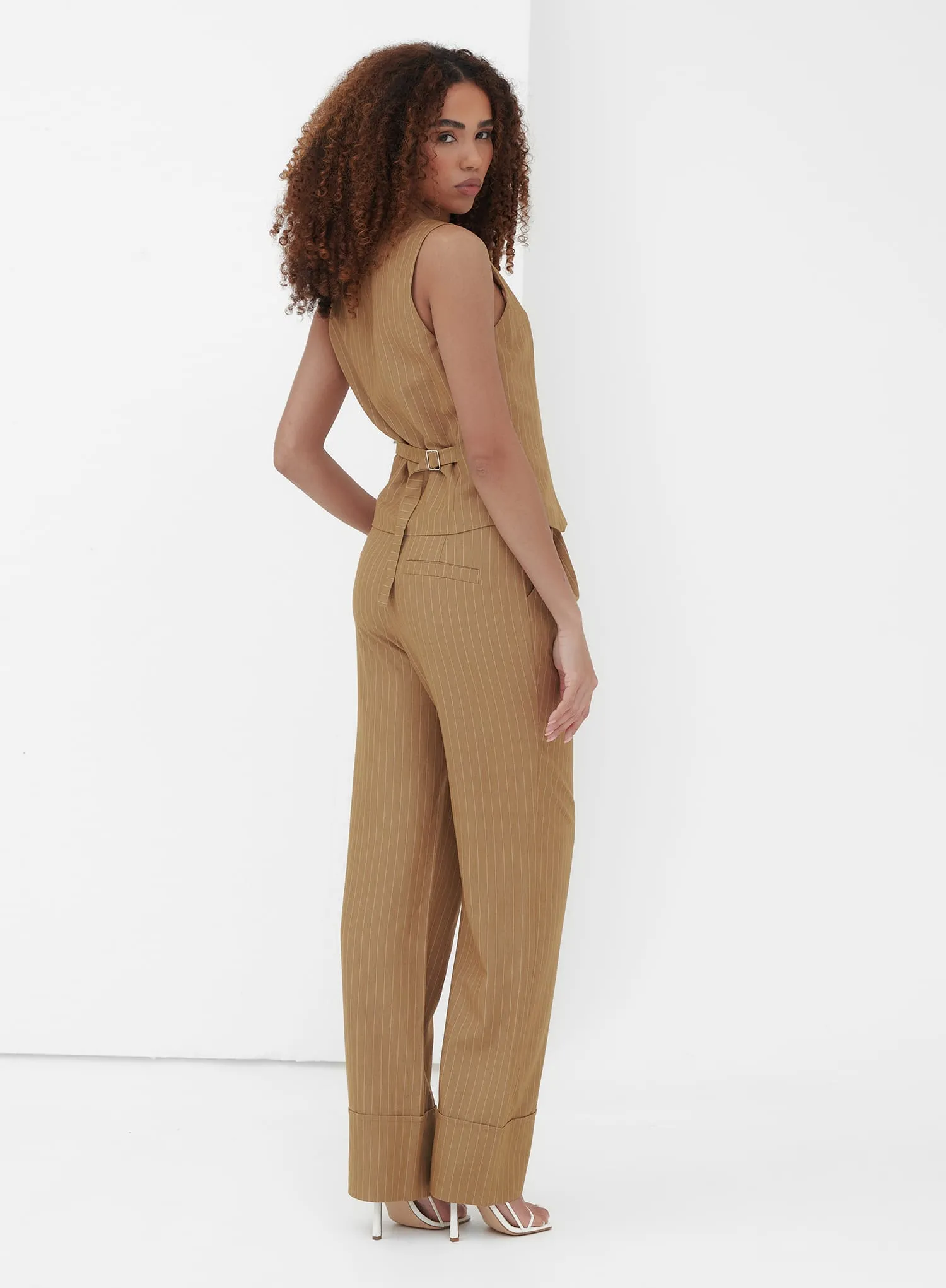 Caramel Tailored Wide Leg Trouser - Terra