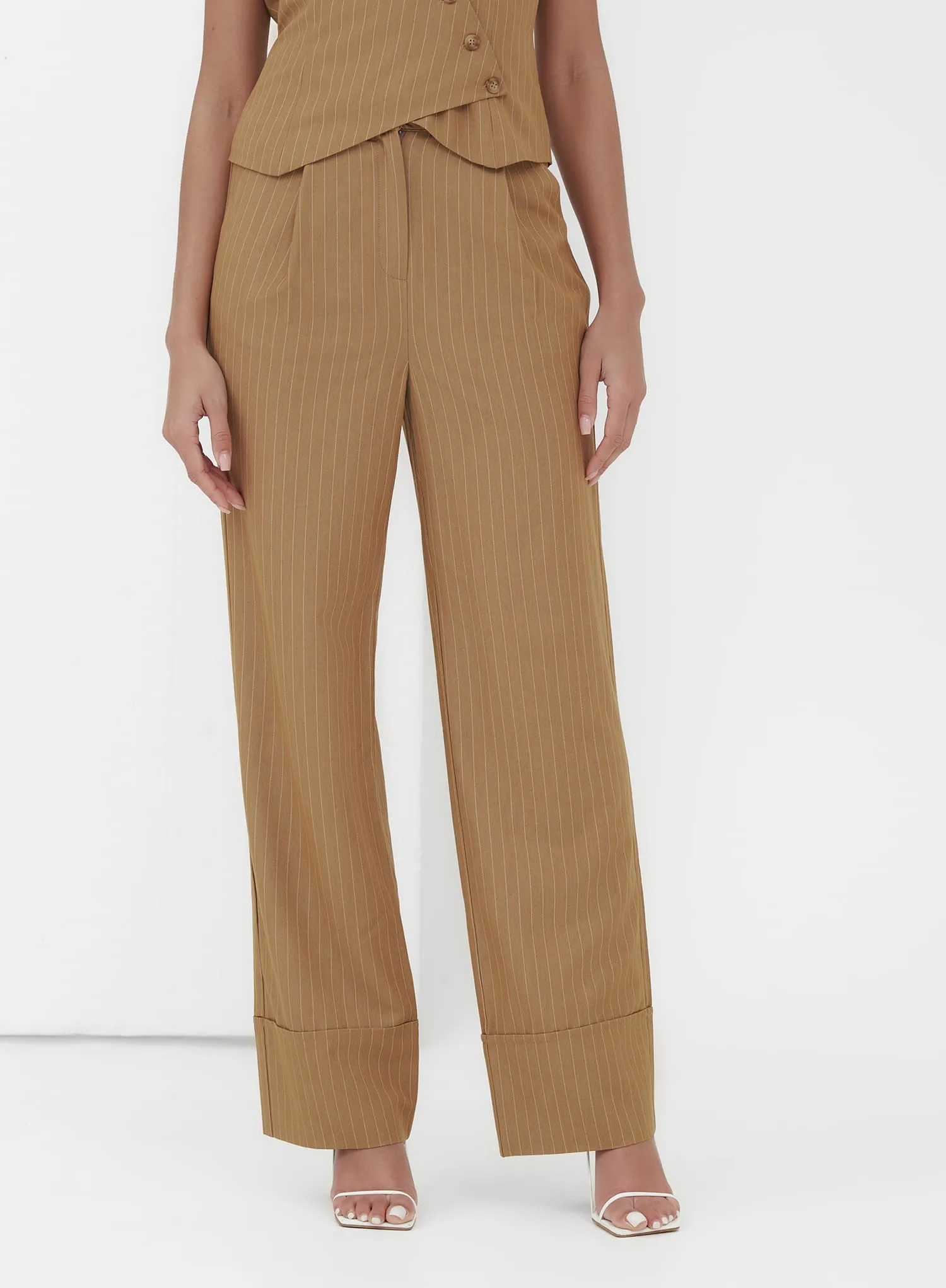 Caramel Tailored Wide Leg Trouser - Terra