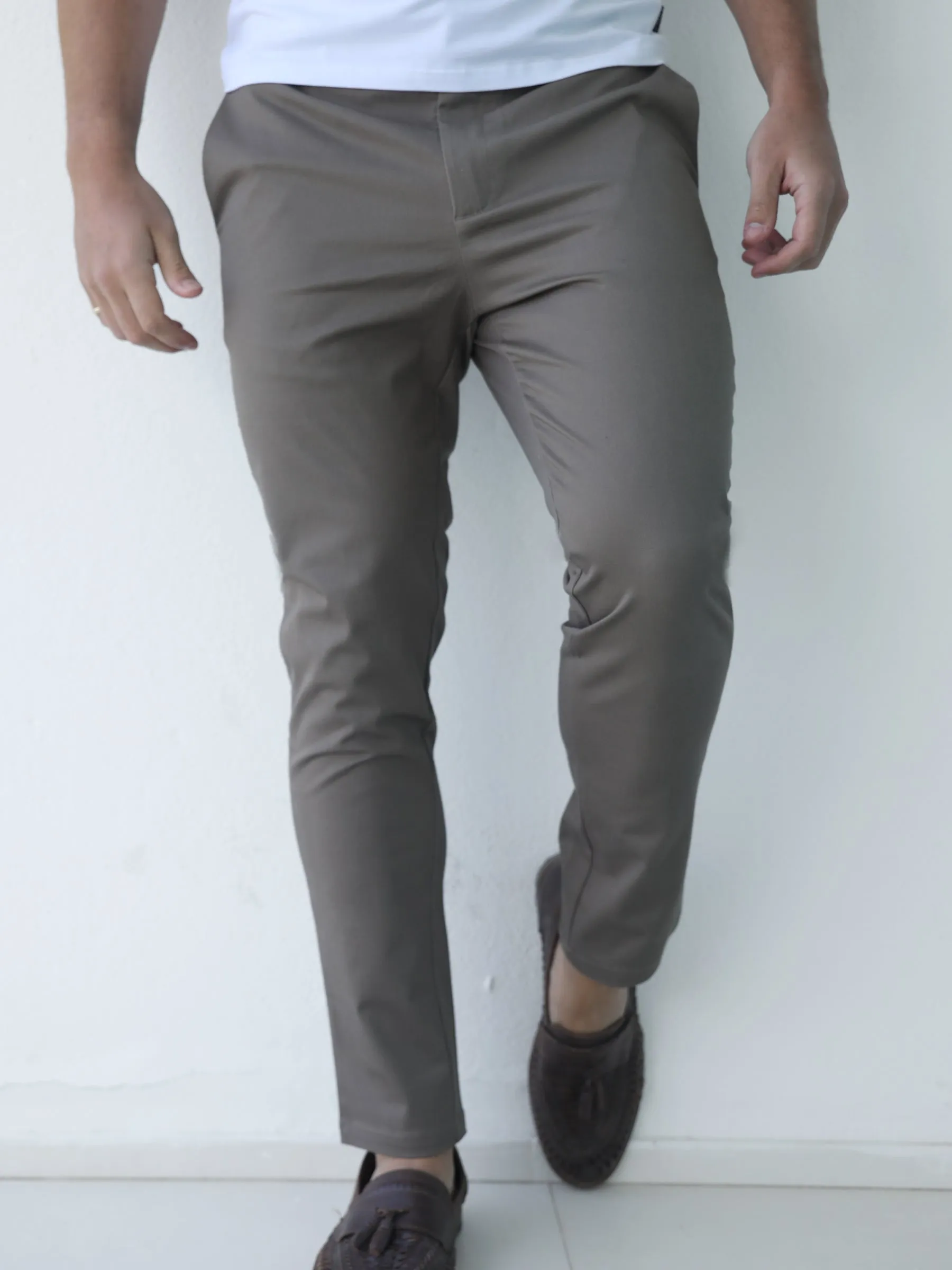 Cavill Slim Fit Tailored Chinos - Khaki Green