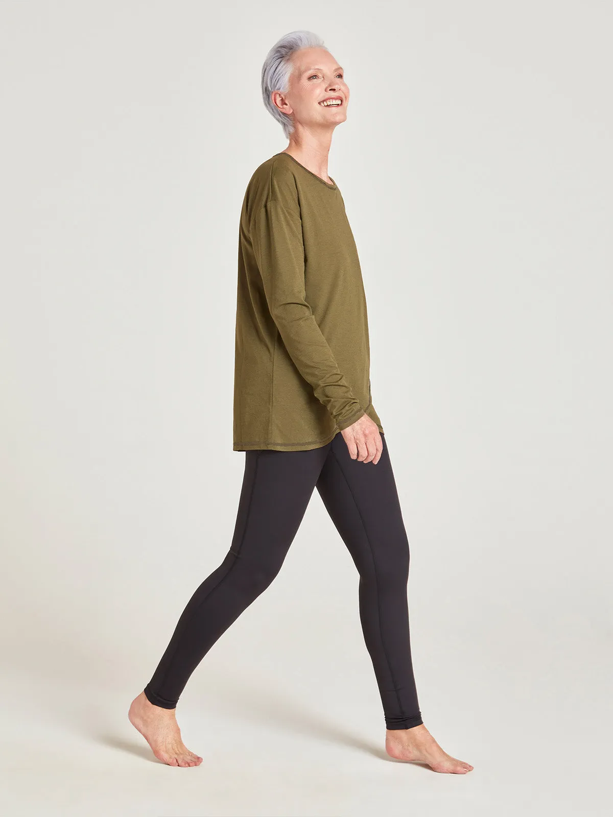 Cianna GRS Recycled Polyester Top - Dark Olive Green