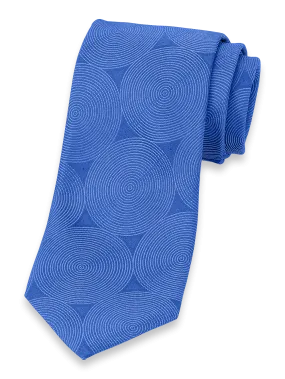 Circles Woven Silk Tie - Blue