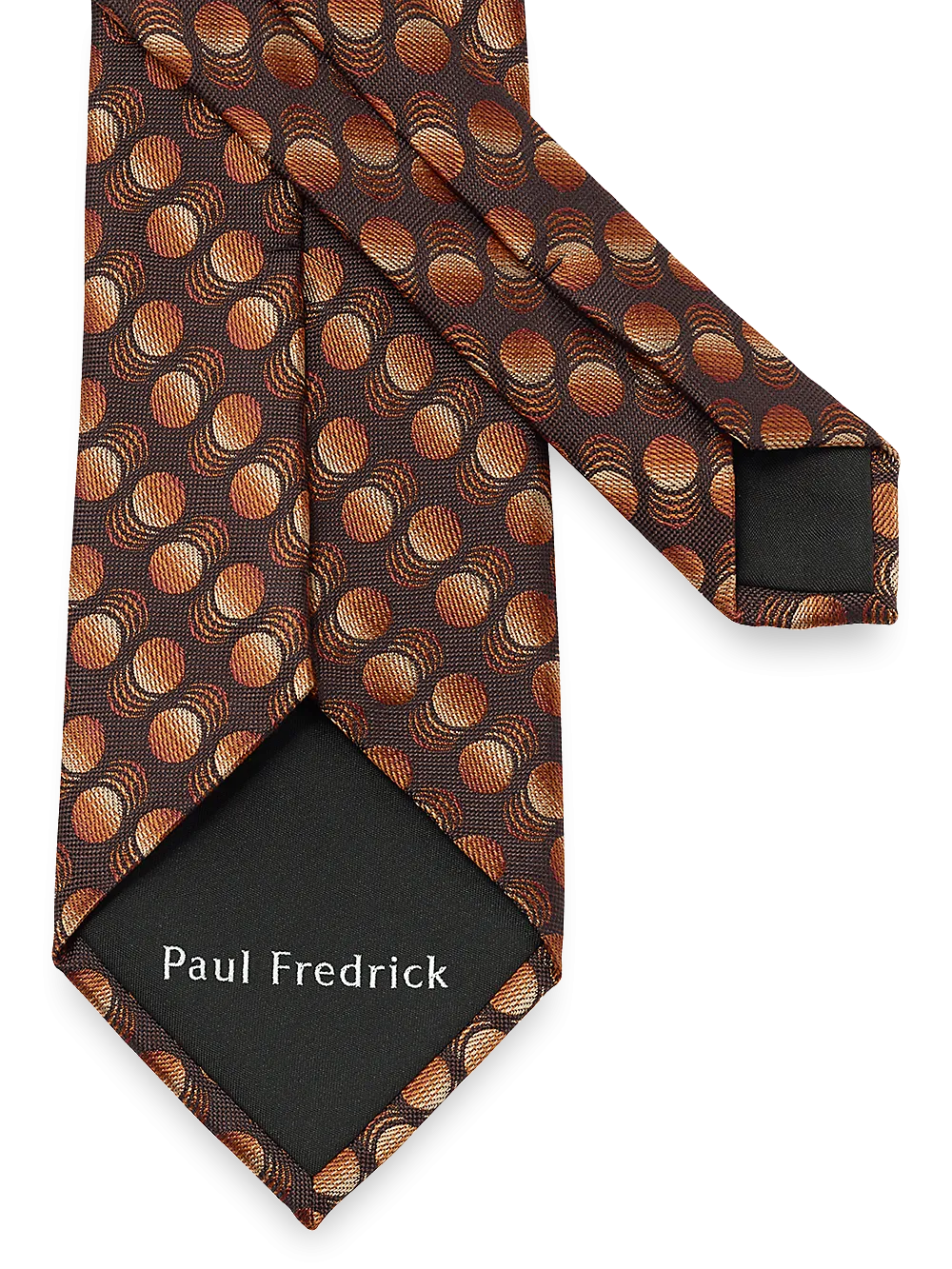 Circles Woven Silk Tie - Brown