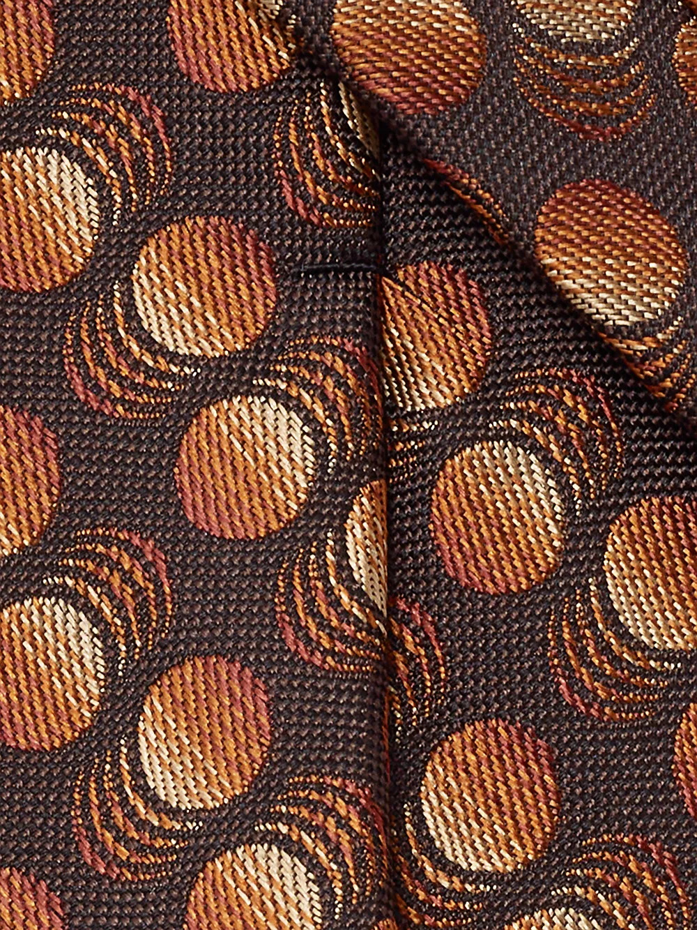 Circles Woven Silk Tie - Brown