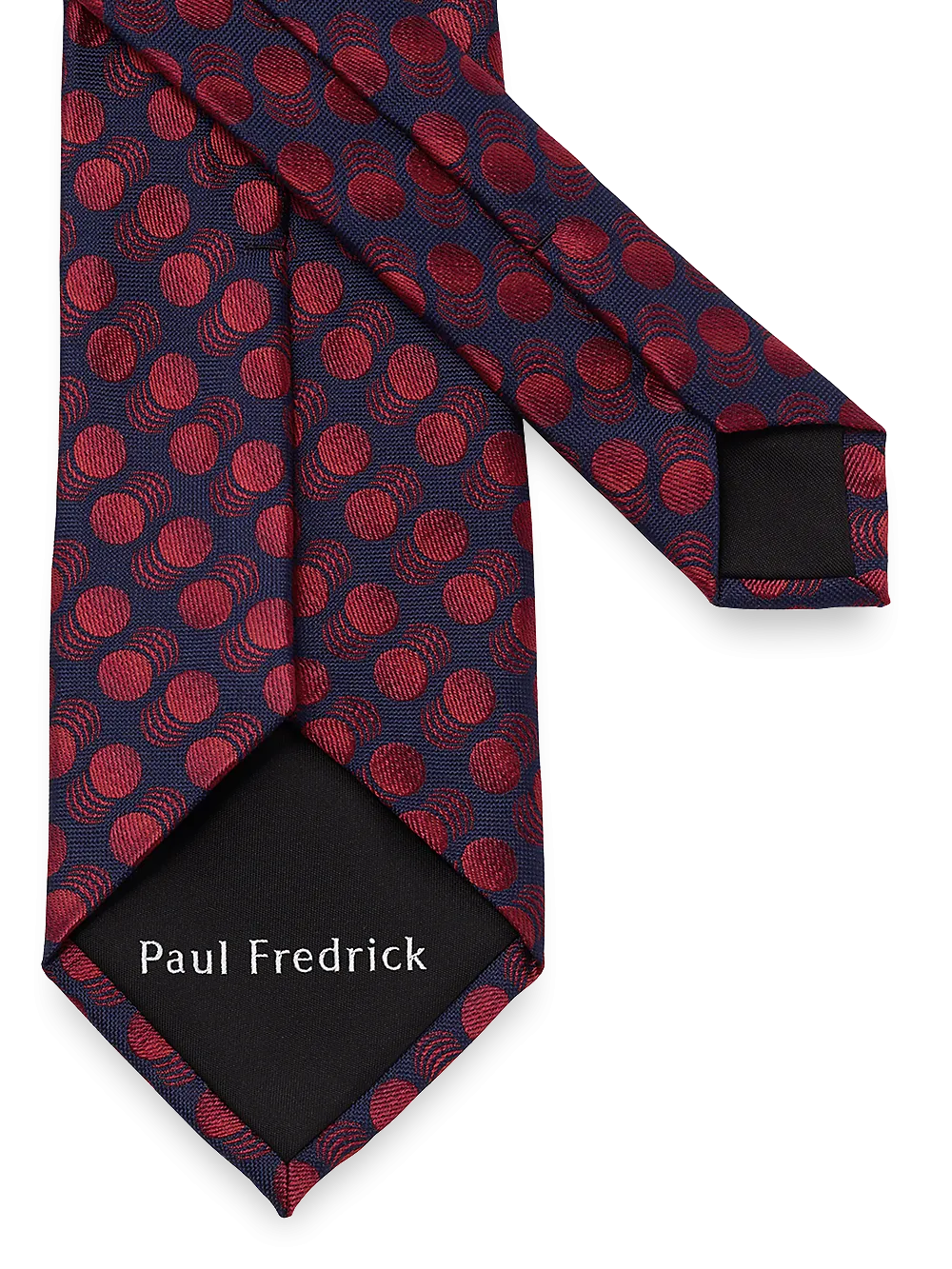 Circles Woven Silk Tie - Red