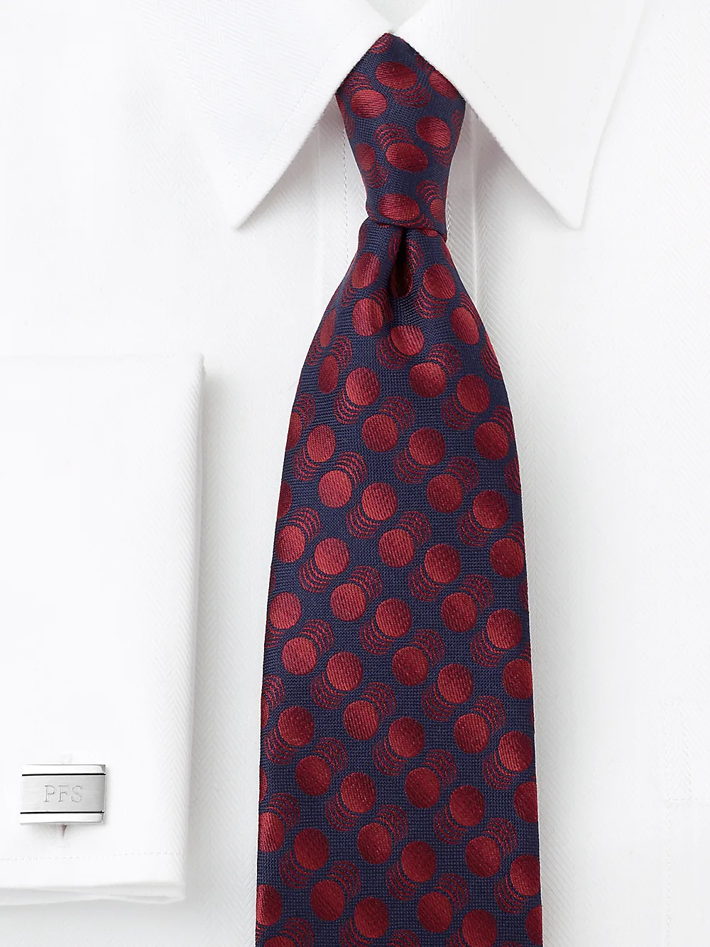 Circles Woven Silk Tie - Red