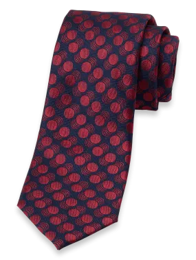 Circles Woven Silk Tie - Red