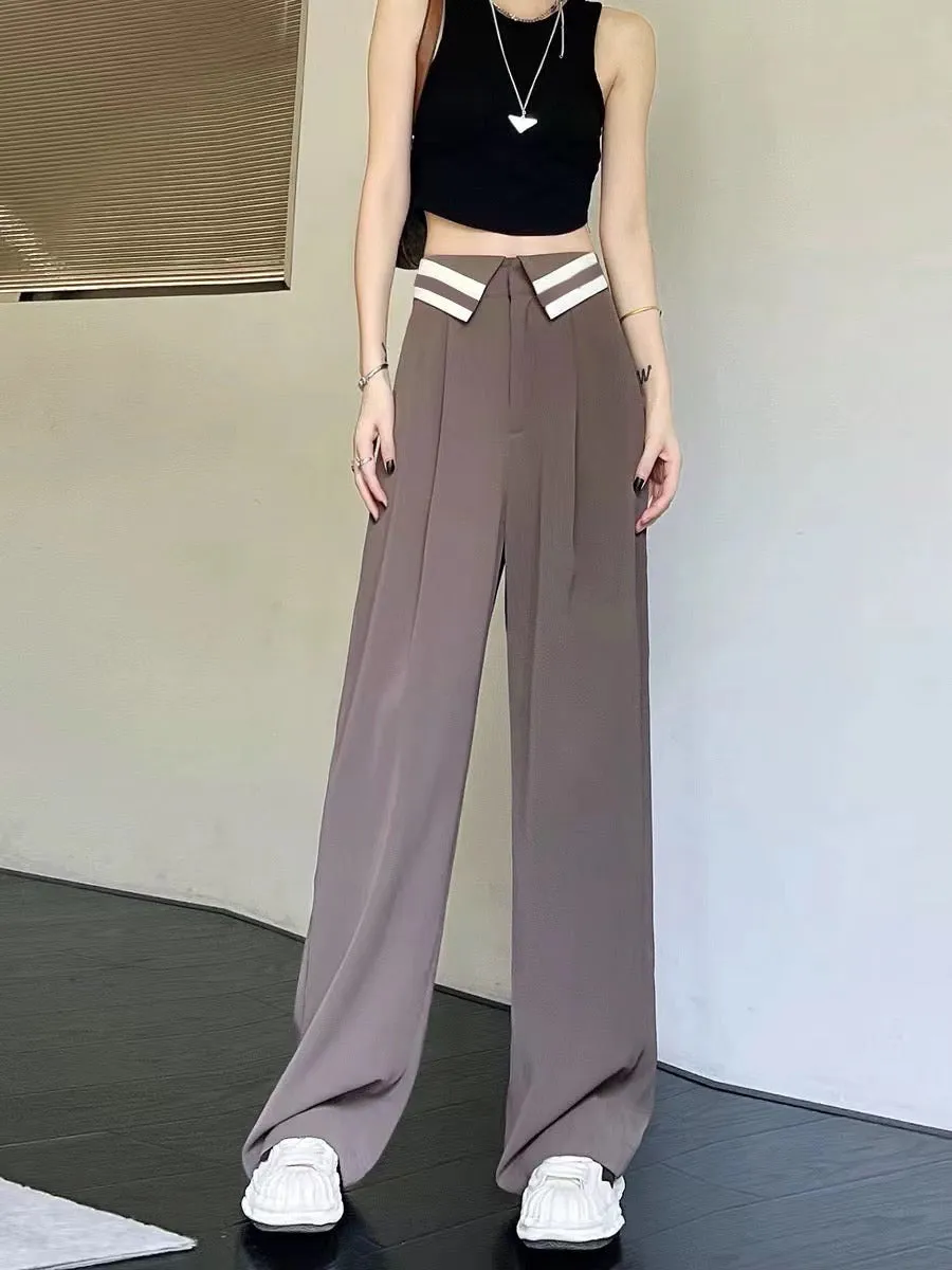 Collar Belt Korean Baggy Pant