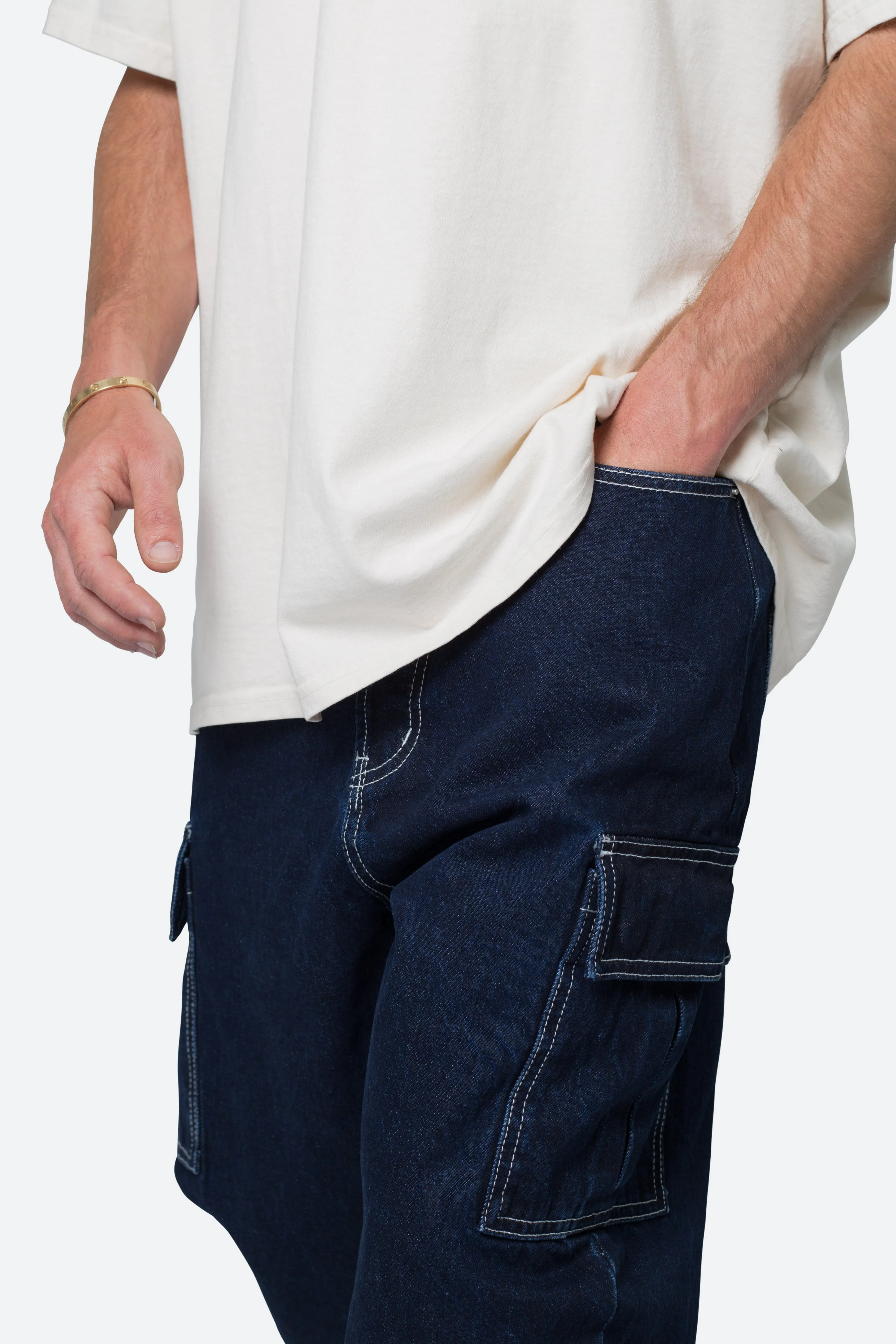 Contrast Ultra Baggy Denim - Blue