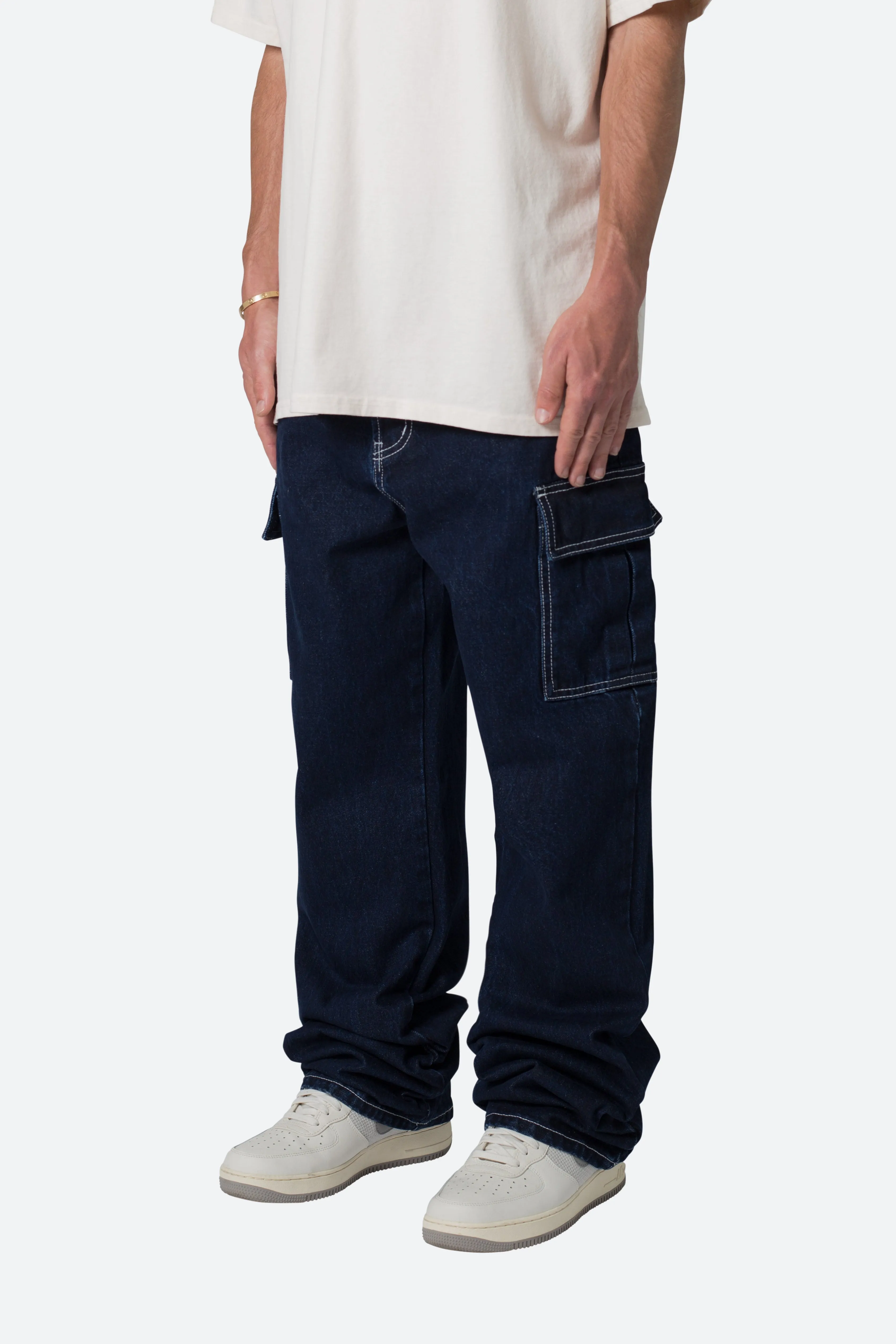 Contrast Ultra Baggy Denim - Blue