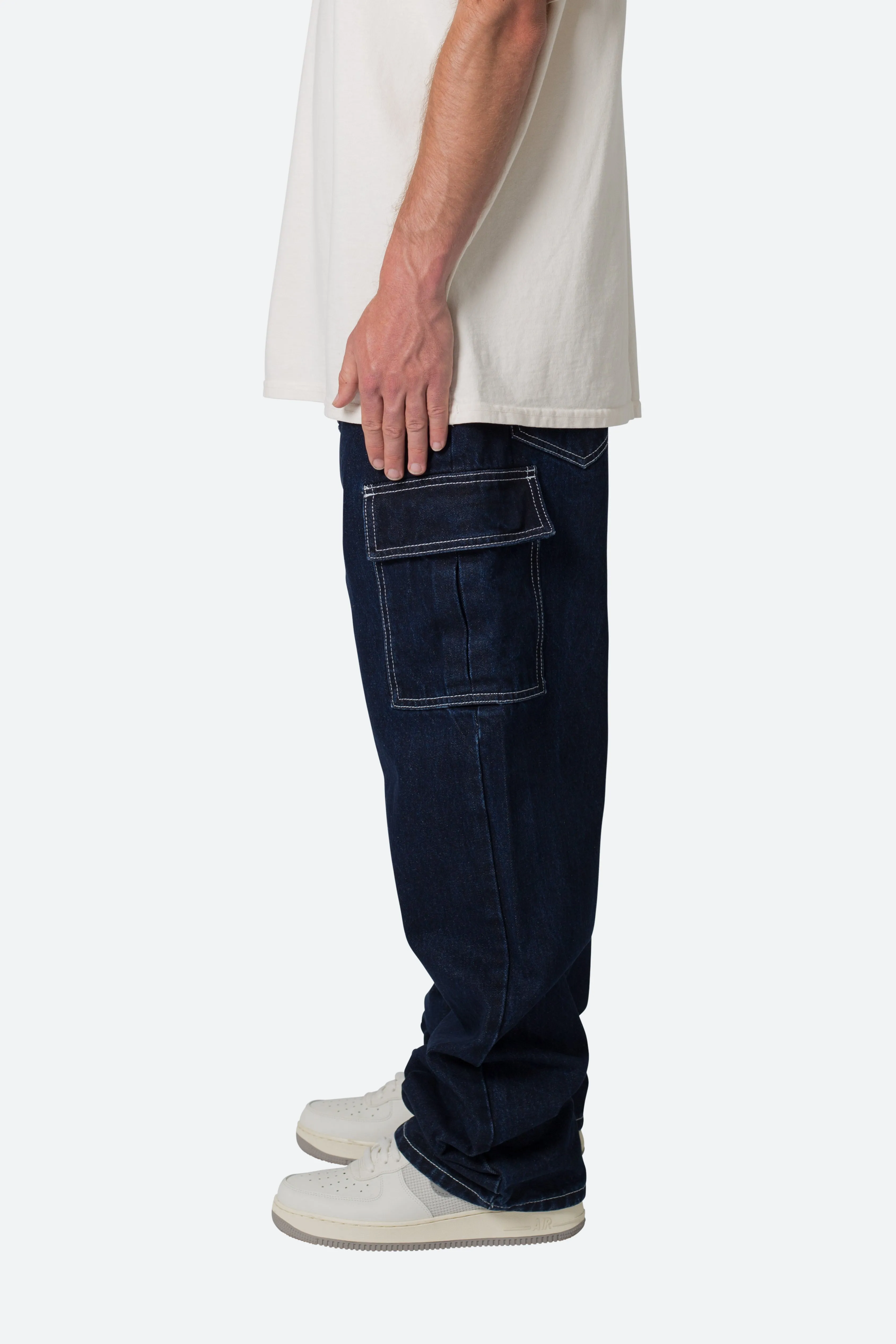 Contrast Ultra Baggy Denim - Blue