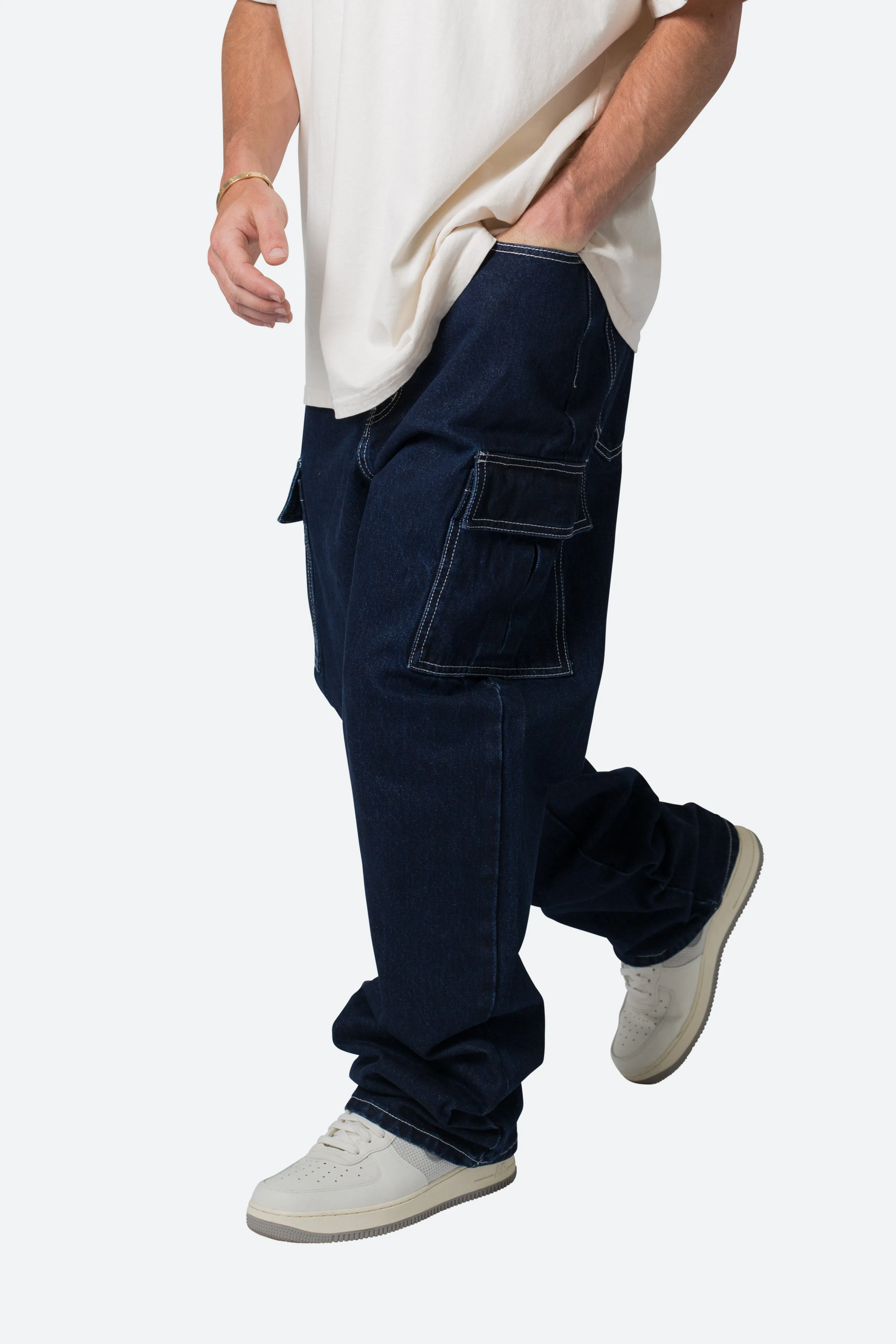 Contrast Ultra Baggy Denim - Blue