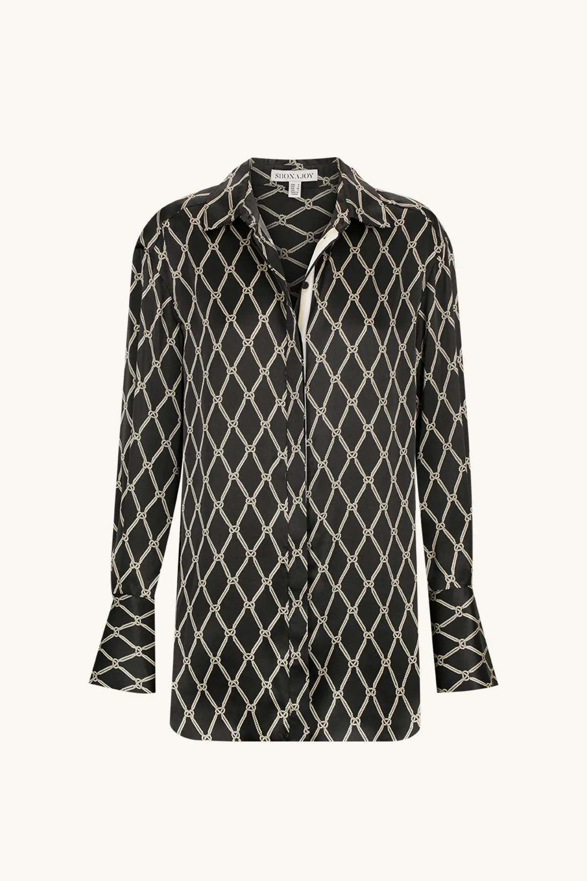 CORDE SILK CONTRAST RELAXED SHIRT