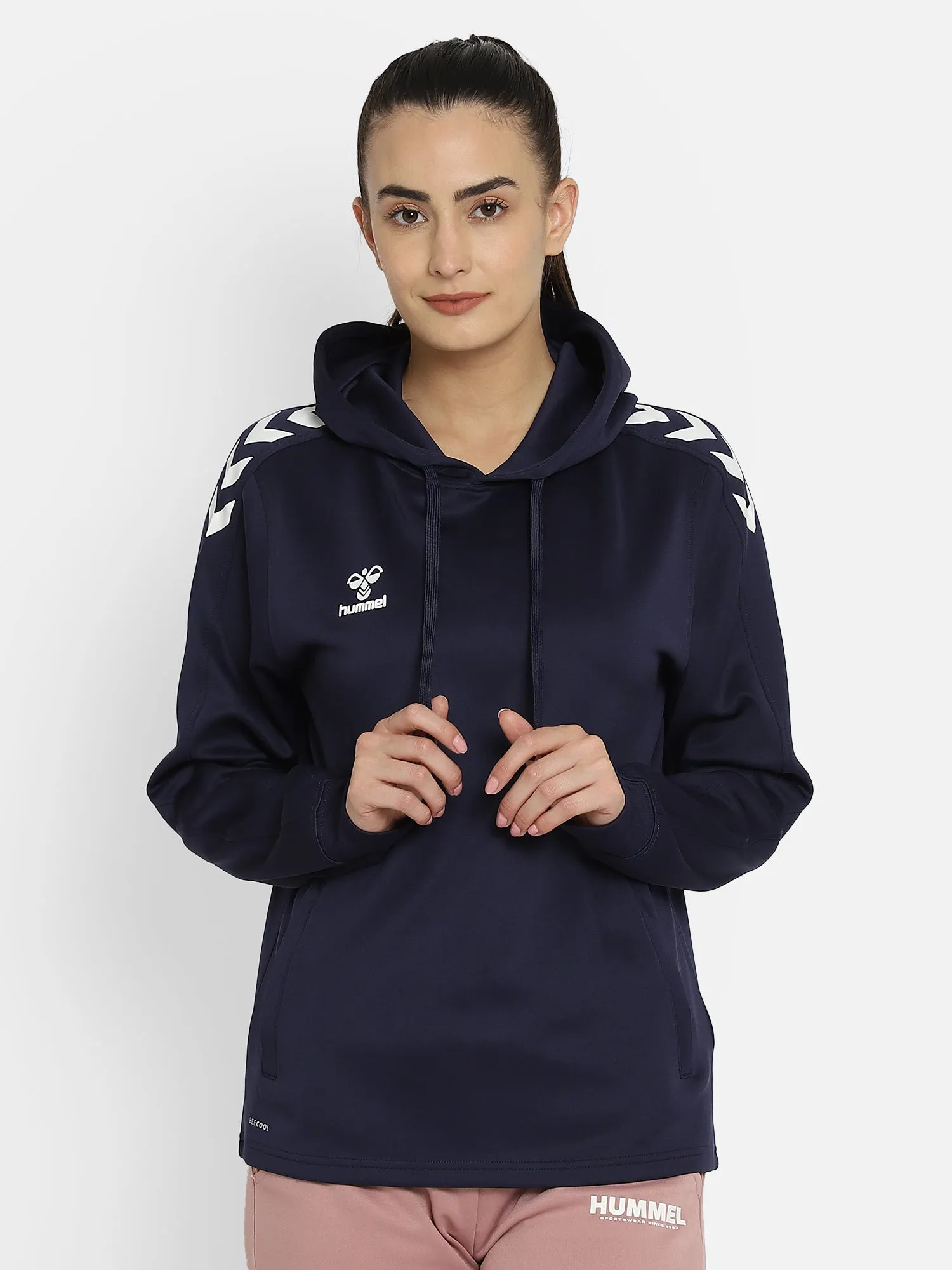 Core Xk Women Polyester Blue Hoodie